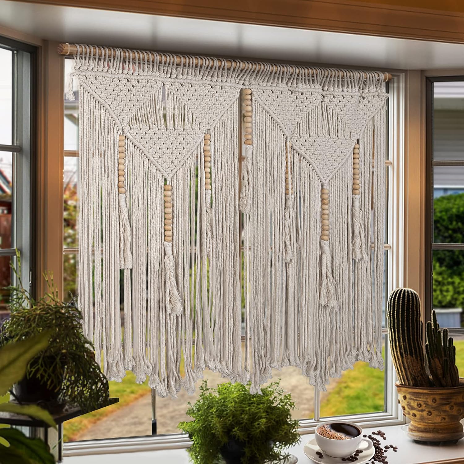 Large Cotton Tassel Wall Hanging Decor Image 2